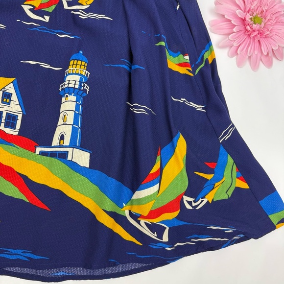 Anthropologie 48 Of 52 Conversations Colloquial Off Shoulder Nautical Midi Dress - Picture 11 of 14